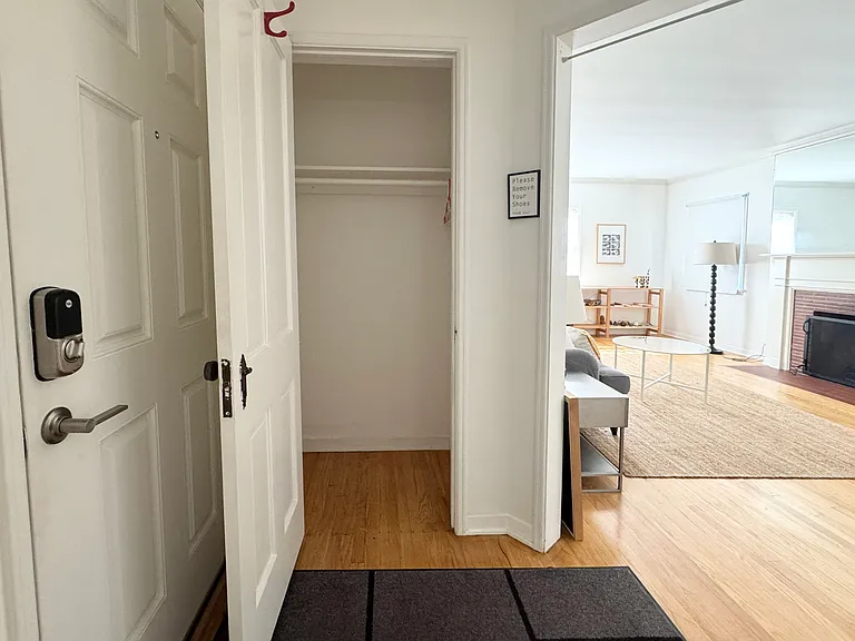 closet and living room