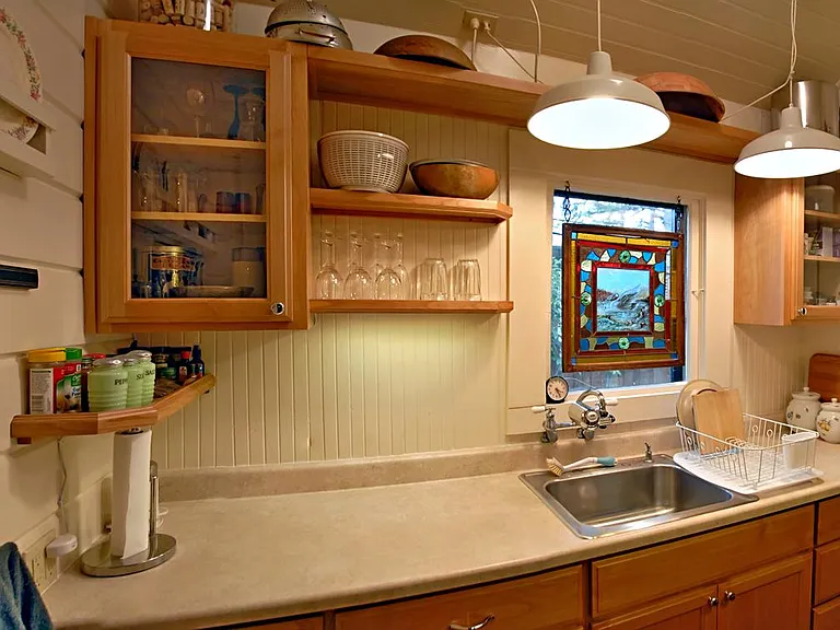 Remodeled Kitchen with new Cabinets, Countertop & Sink.