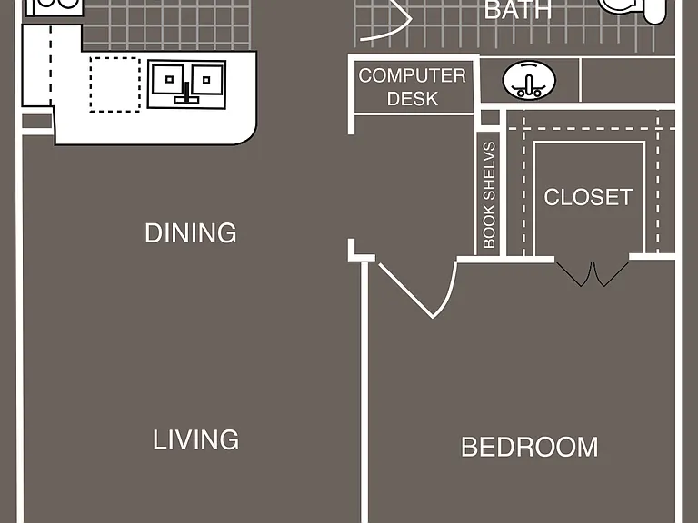 Estates at Memorial Heights - A1 - 1 Beds - 1 Baths - 645 Sq. ft.