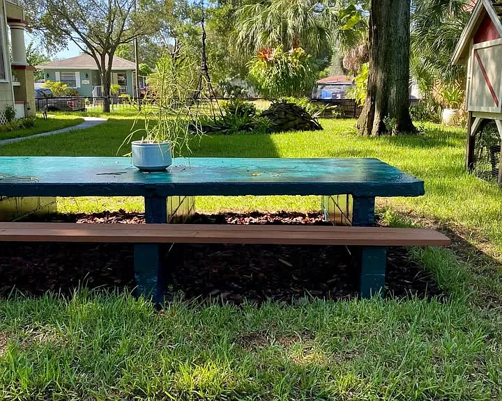 concrete picnic table