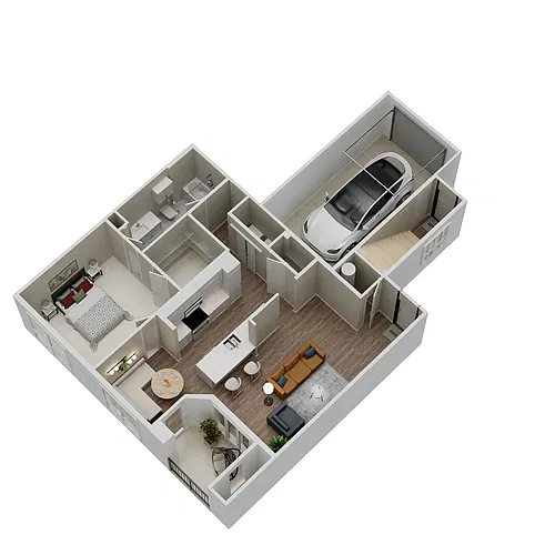 Floor plan E - Townhome - Renovated