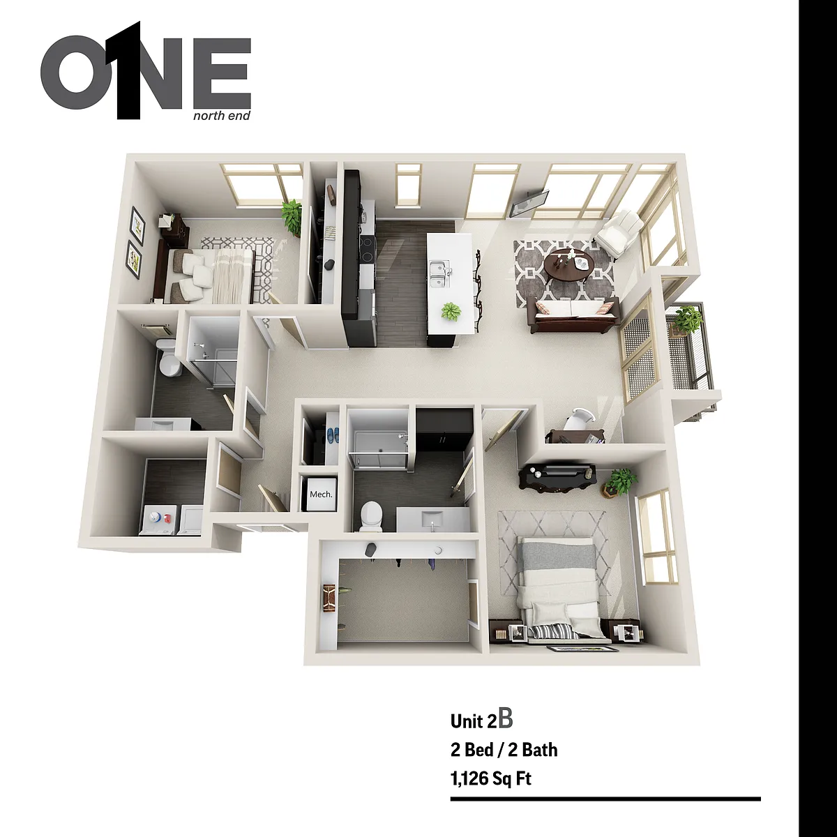 Floor plan 2B