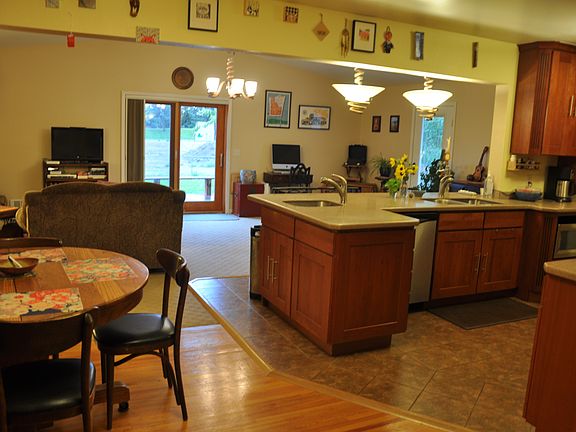 Kitchen and family room