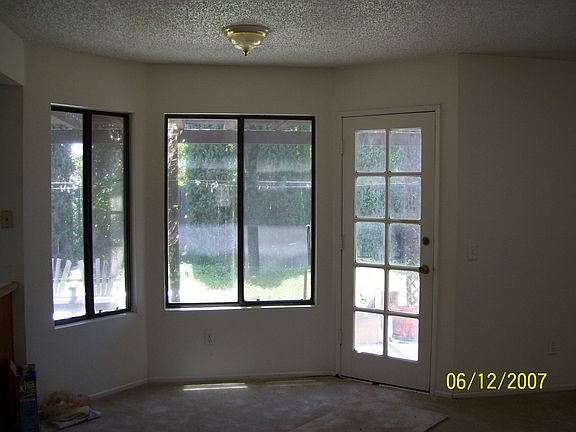 View of dining room windows