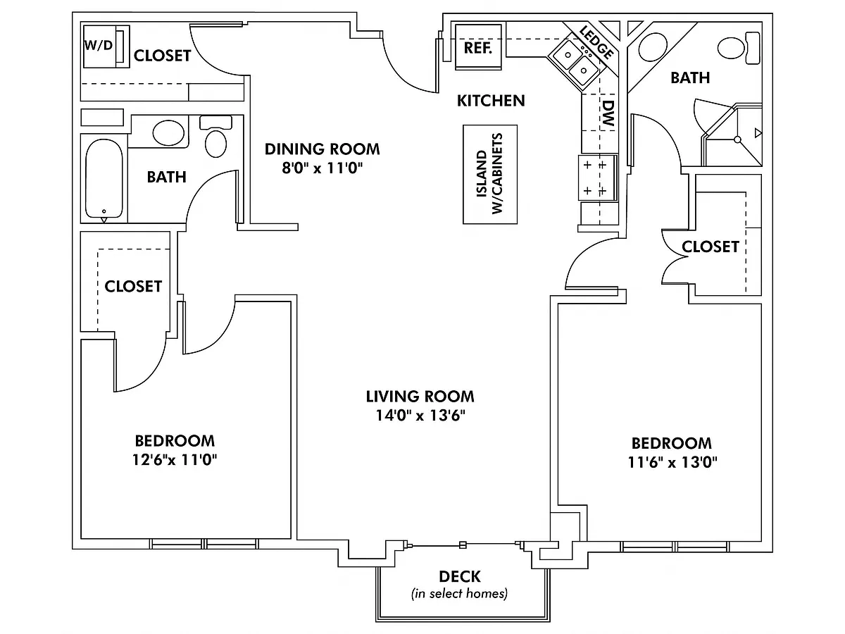 Floor plan J2 - 2 Bedroom Flat
