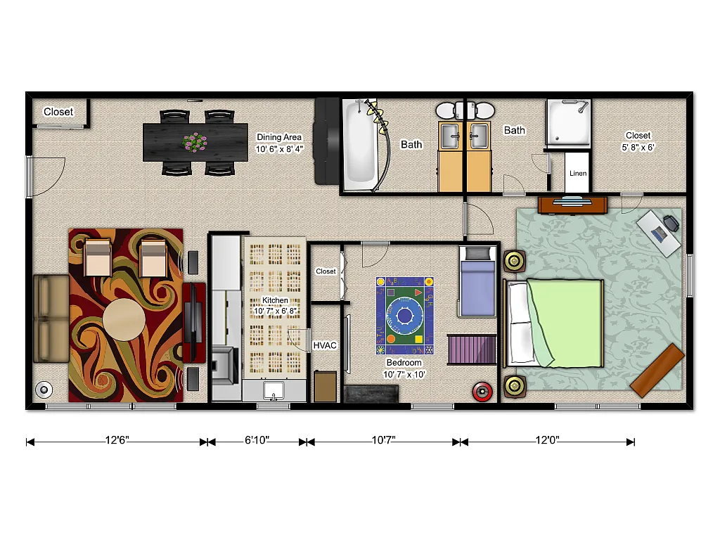 Floor plan Two Bedroom