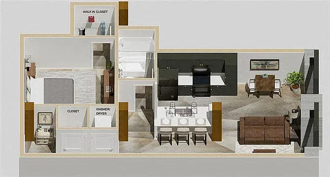 Floor plan Peper Lofts - Residential_Unit B - Bridge Facing