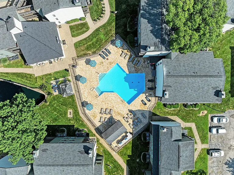 Aerial view of the pool