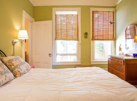 Bedroom looks out to garden