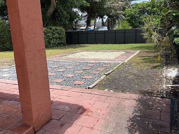 View of yard from side gate