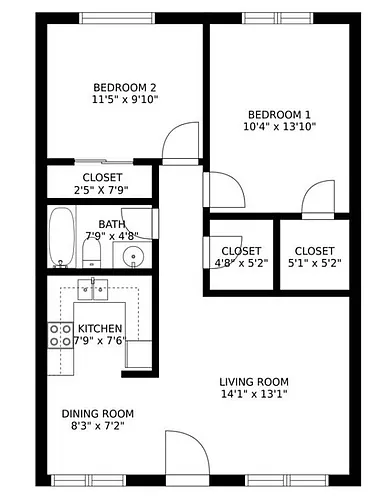 Floor plan Two Bedroom