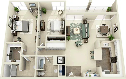 Floor plan 2 Bedroom H