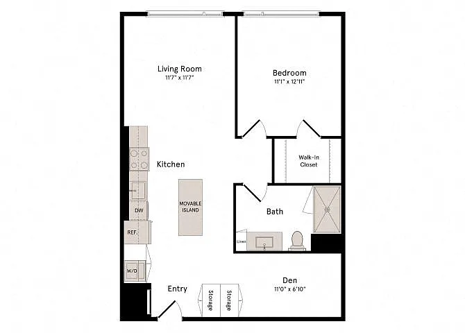 Floor plan 1D.1 W/ DEN