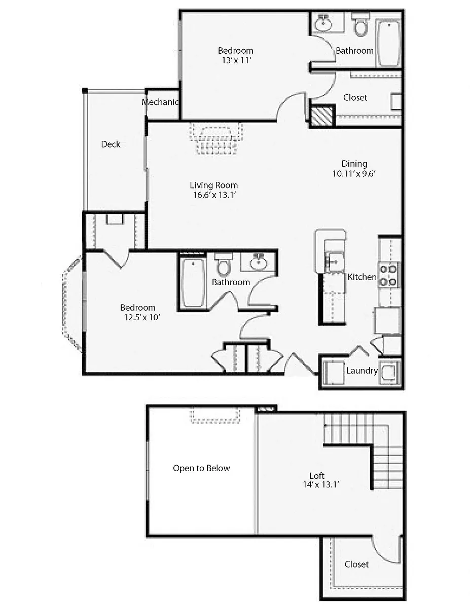 Floor plan 2L2 Talbot Loft