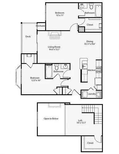 Floor plan 2L2 Talbot Loft