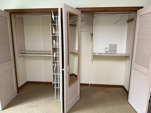 Primary bedroom double closet.