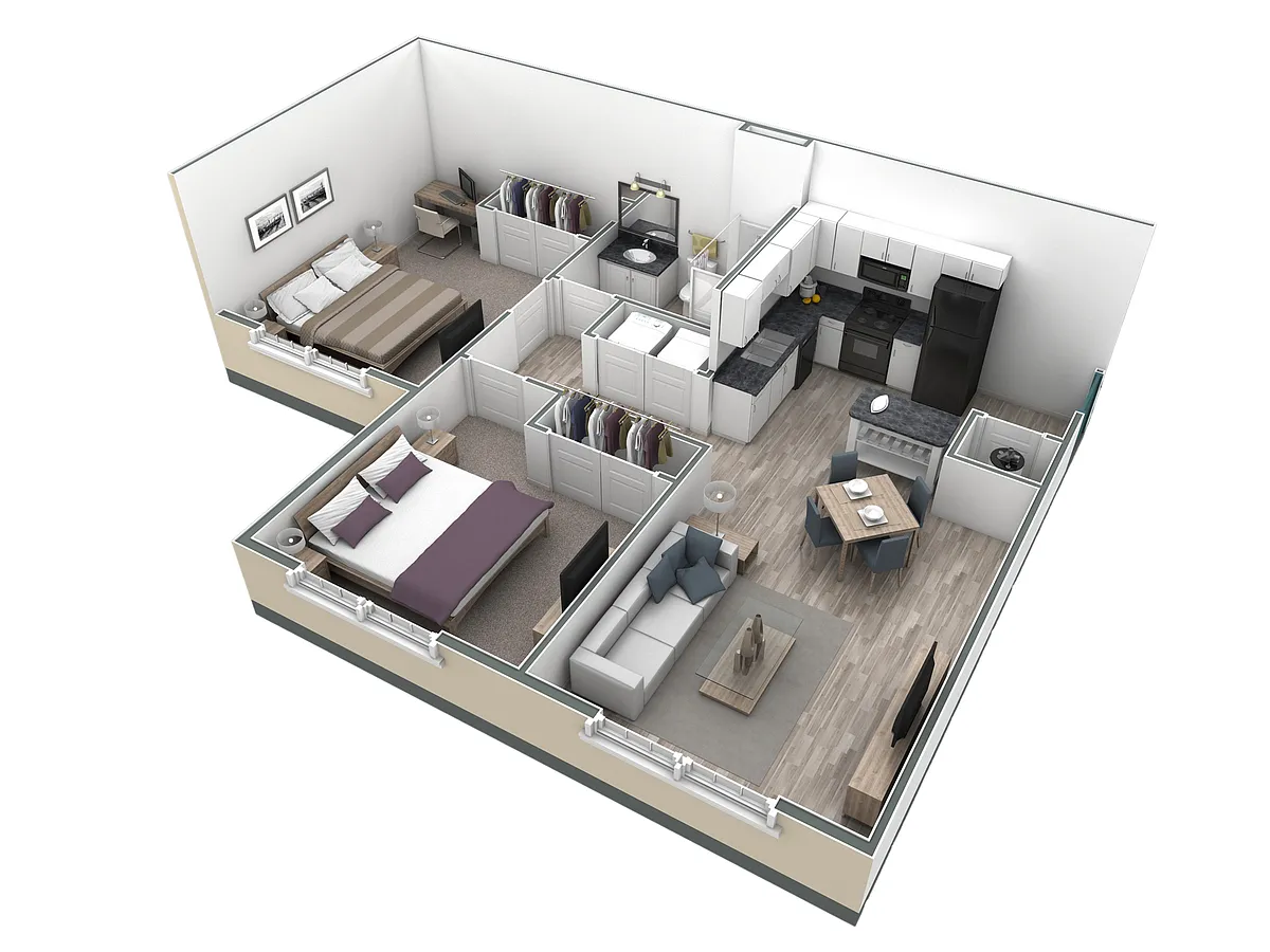 Floor plan 2-1 BR Horizon Overlook