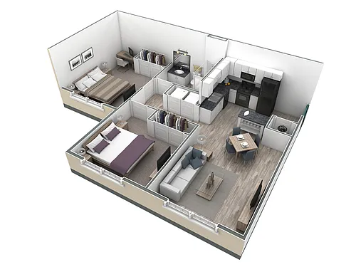 Floor plan 2-1 BR Horizon Overlook
