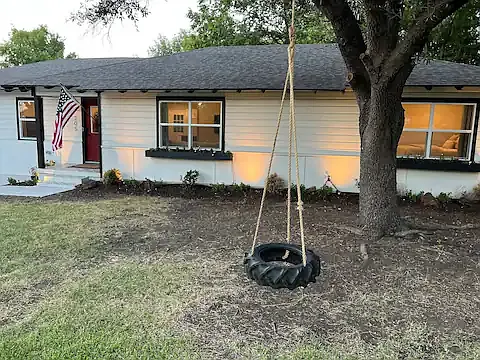 Front yard tire swing