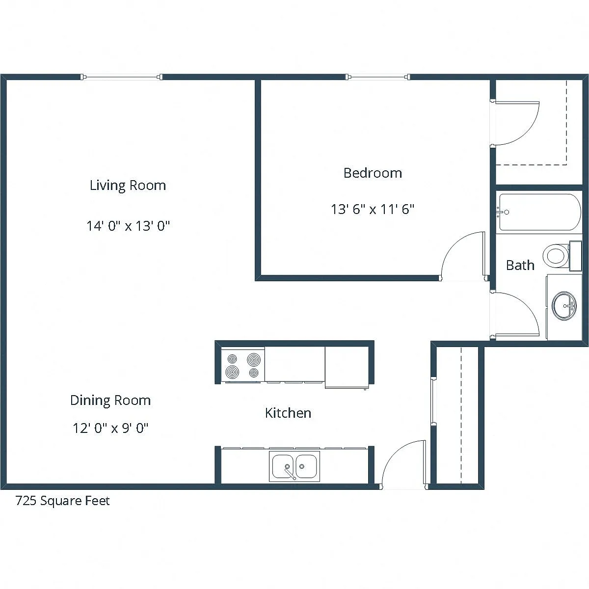 Floor plan One Bedroom 11A
