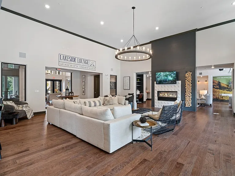 Resident lounge with fireplace