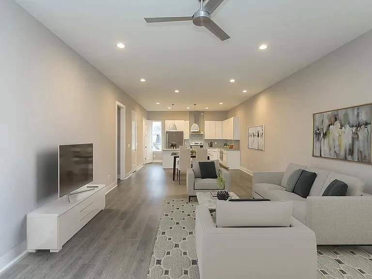 second floor: staged living room