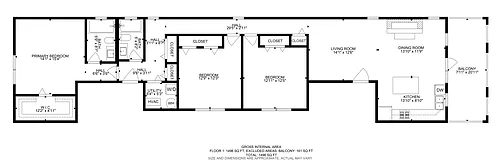 Floor plan Three Bedroom