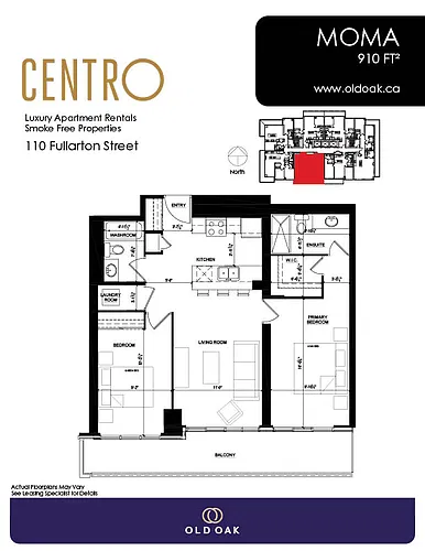 Floor plan Moma 2 Bed 2 Bath 3