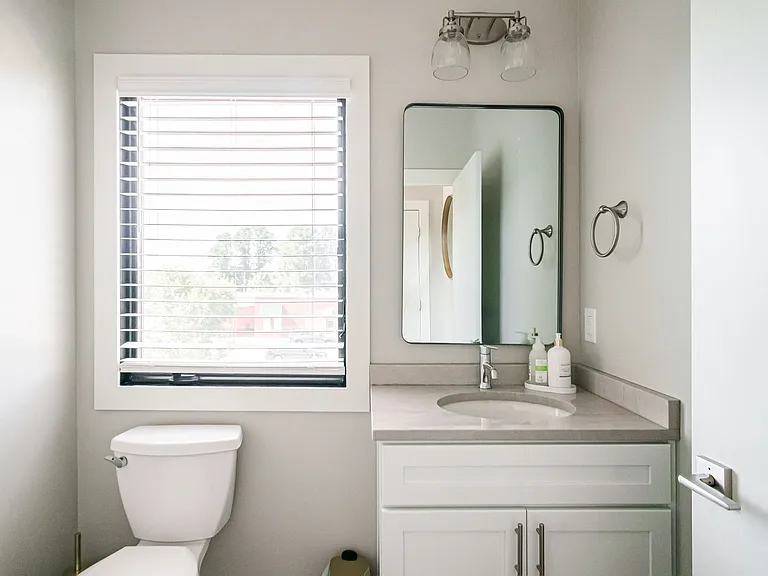 Powder room on the second level