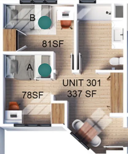 Floor plan Double Suite
