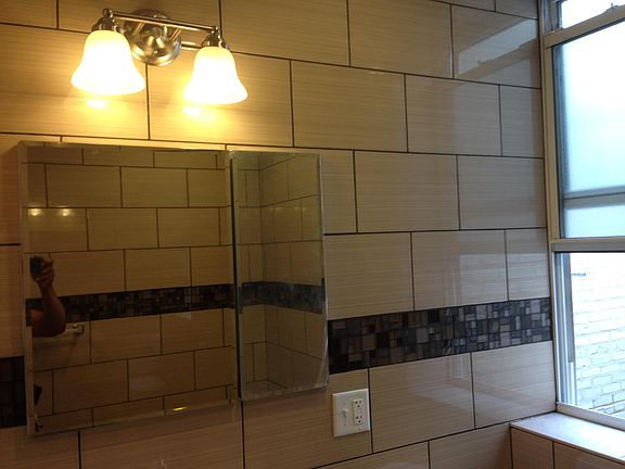 After construction picture of the medicine cabinet.