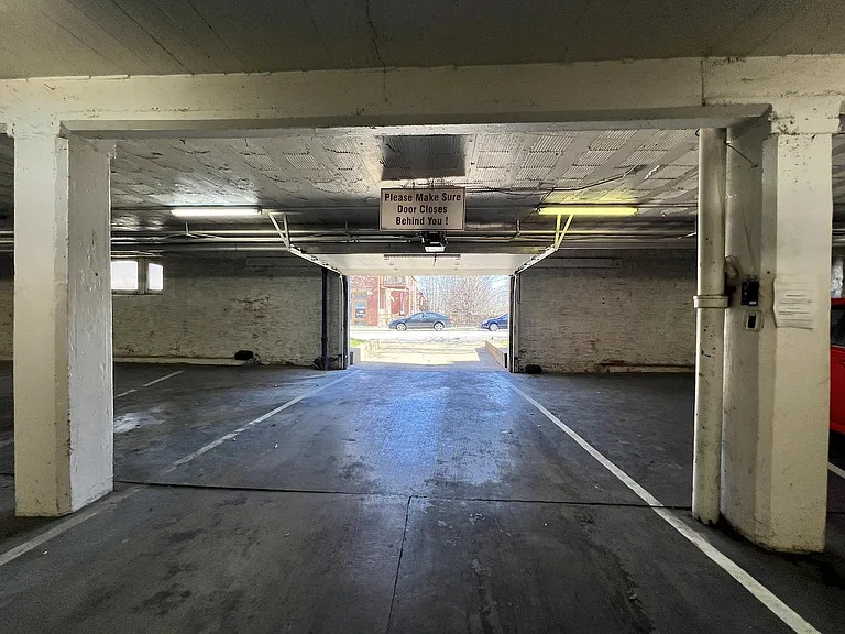 Automatic overhead garage door.