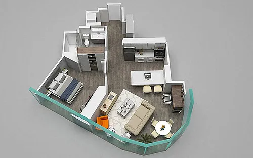 Floor plan One Bedroom 03