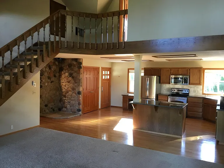 View of kitchen from living room