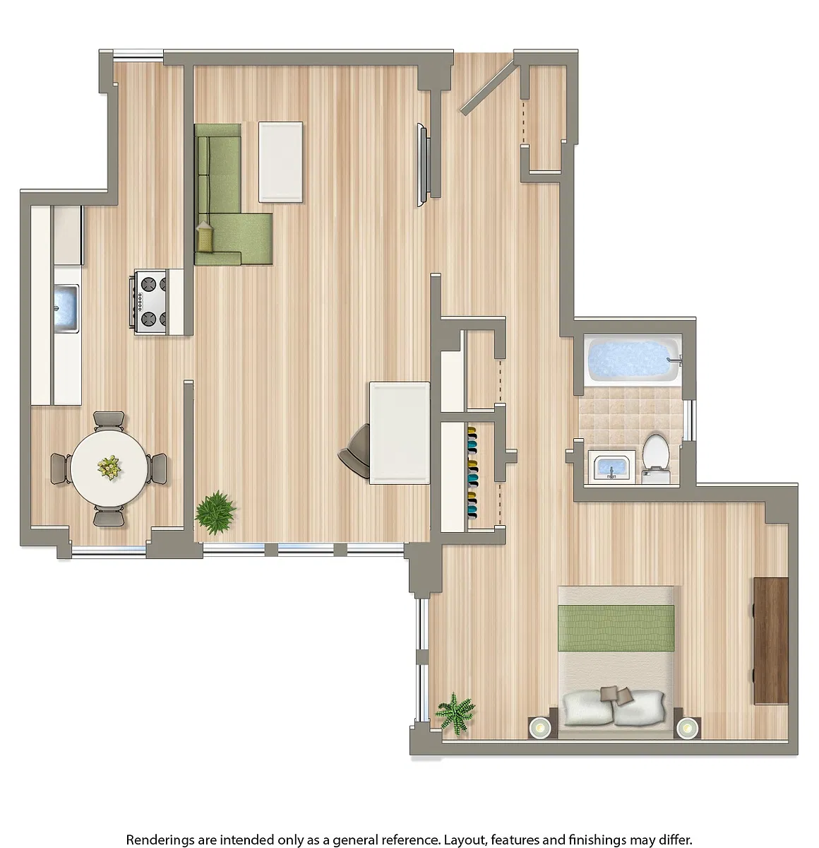 Floor plan 1 Bedroom F