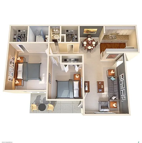 Floor plan 2 bed/1 bath