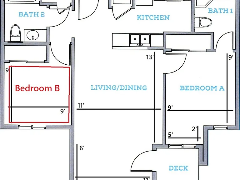 A - Bedroom B available to lease A - Bedroom B available to lease