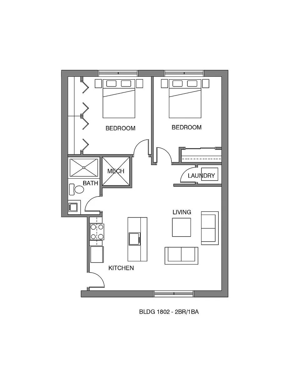 Floor plan 2-Bedrooms