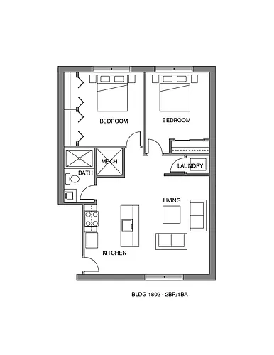 Floor plan 2-Bedrooms