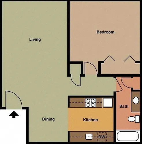 Floor plan 1 Bedroom Large