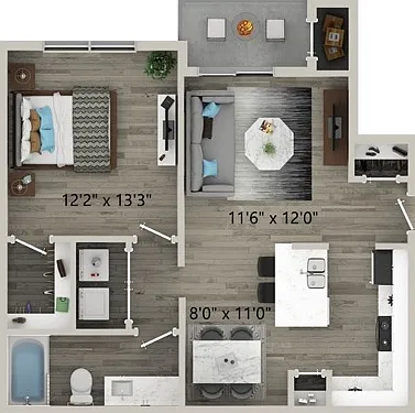 One Bedroom One Bath Floor Plan One Bedroom One Bath Floor Plan