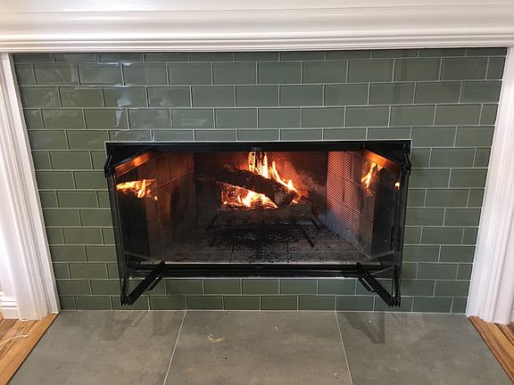 Wood burning fireplace