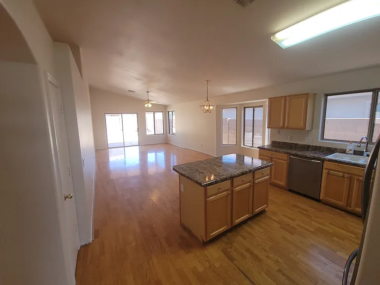 Entrance to the kitchen & living room.
