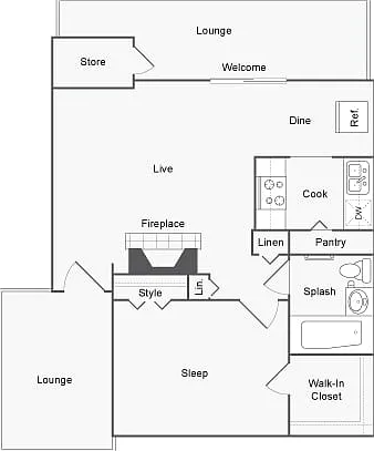 1 BR x 1 BA - B 1 BR x 1 BA - B