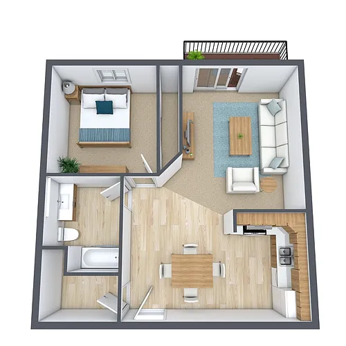 Floor plan One Bedroom 11A
