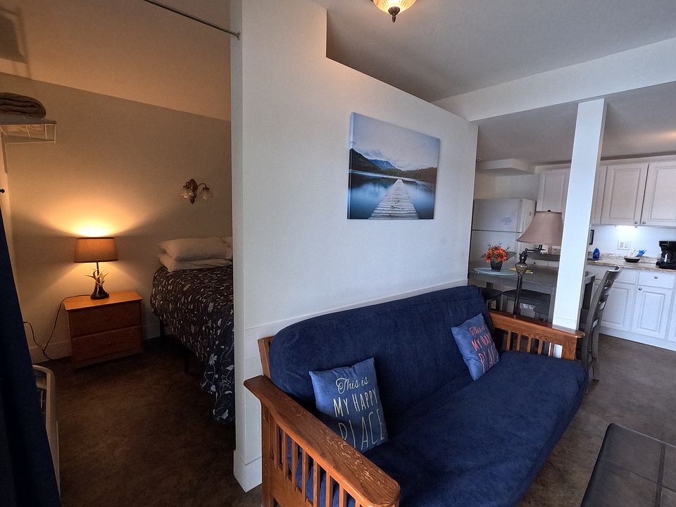 queen bedroom and living area