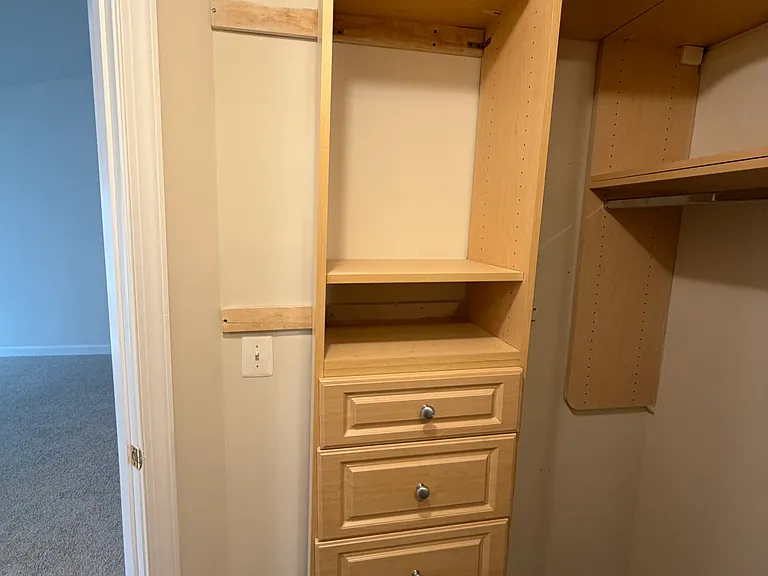 Areas to hang clothes and store clothes