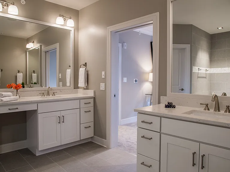 Luxury Penthouse Master Bathroom with Two Vanities