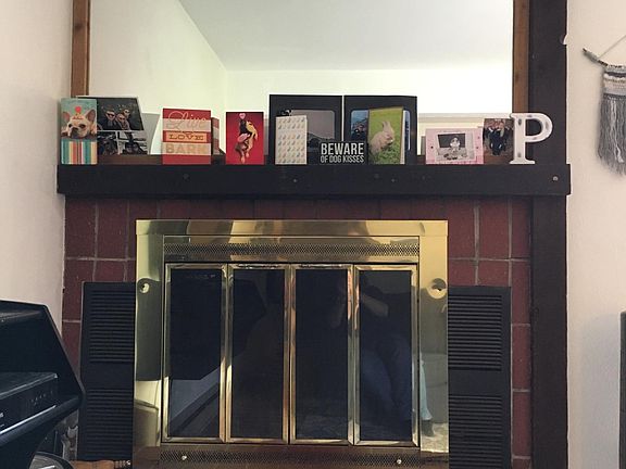 Fireplace (with hot air blower).