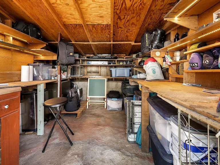 Workshop shed, currently used for artist's space and gear storage